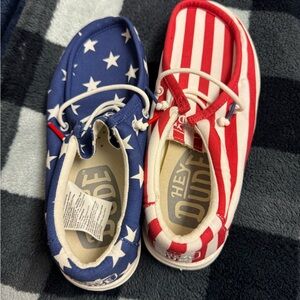 Hey Dude Red and Blue Patriotic Sneakers